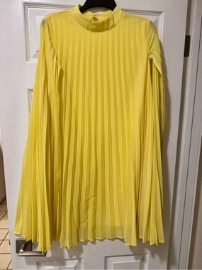 Yellow Pleated Women’s Dress